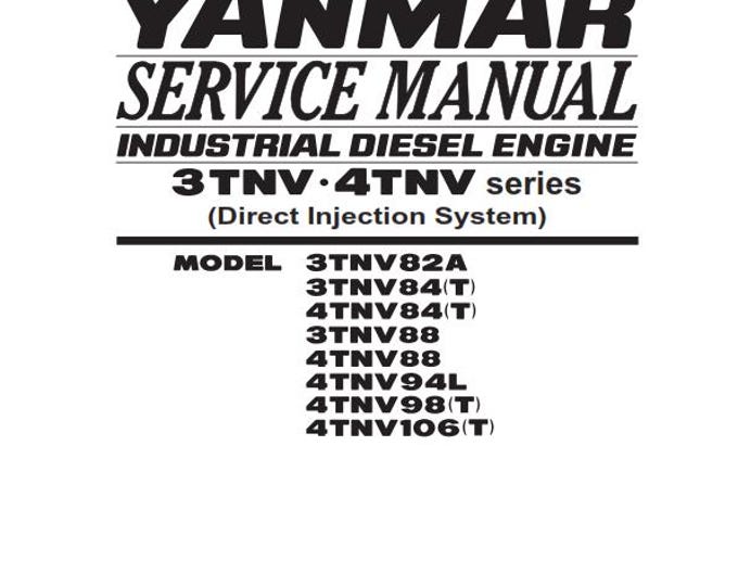 Yanmar Industrial Diesel Engine -  3TNV 4TNV Series - Service Repair Workshop Manual