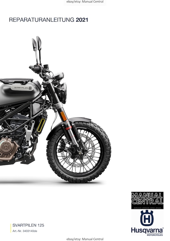 German Language - Husqvarna 2021 - Svartpilen 125 - Reparaturanleitung