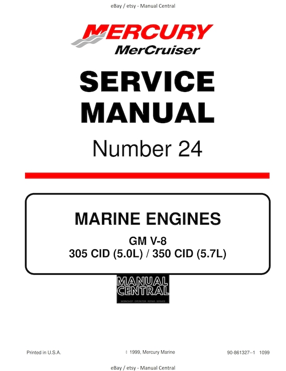 Mercury Mercruiser Service Manual 24 - Marine Engines GM V8 305 350 Cid (5.0L) (5.7L)