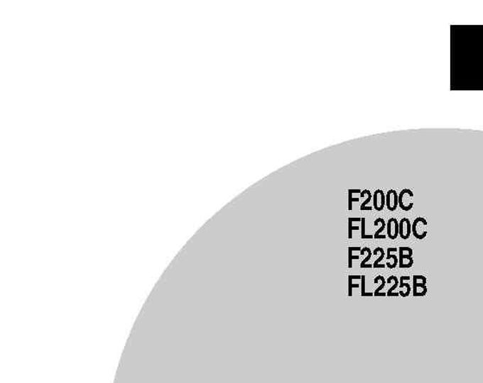 Yamaha F200C FL200C F225B FL225B Owners User Manual Guide - 2009