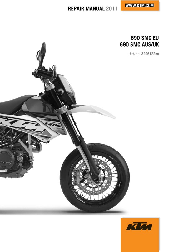 KTM 2011 - 690 SMC Eu Aus Uk - Service Workshop Repair Manual