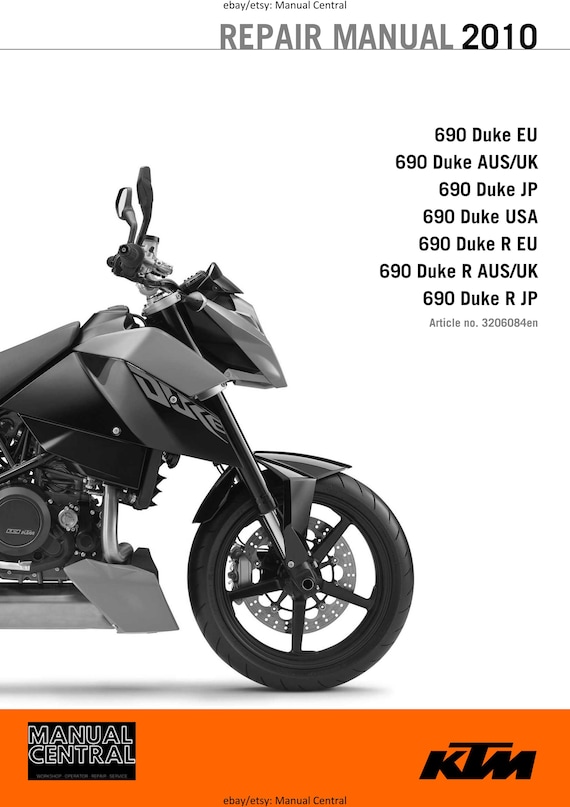 KTM 2010 - 690 Duke R Eu Aus Uk Jp - Workshop Service Repair Manuals