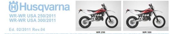 Husqvarna 2011 - WR 250 300 Parts manual