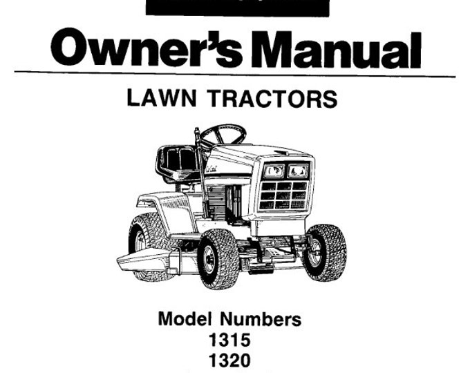 Cub Cadet - 1315 1320 Lawn Tractor Owners Manual