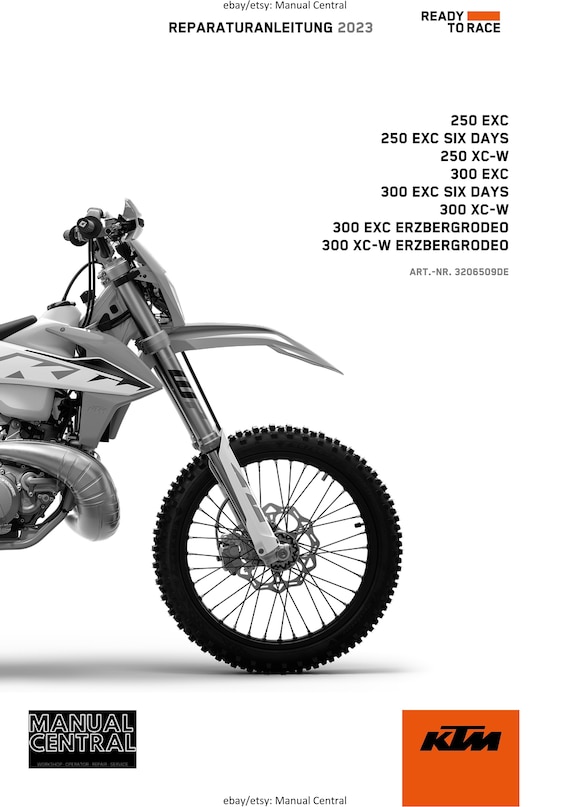 German Language - KTM 2023 - 250 300 Exc Six Days Xc-w Erzbergrodeo - Reparaturanleitung - Service Workshop Repair Manual