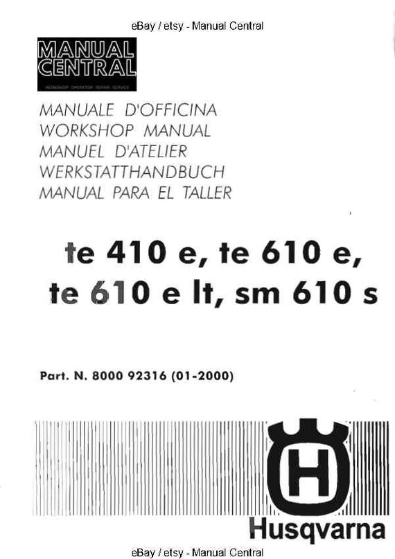 Husqvarna 1998 1999 2000 - te 410e 610e 610e-LT sm 610s - Workshop Service Repair