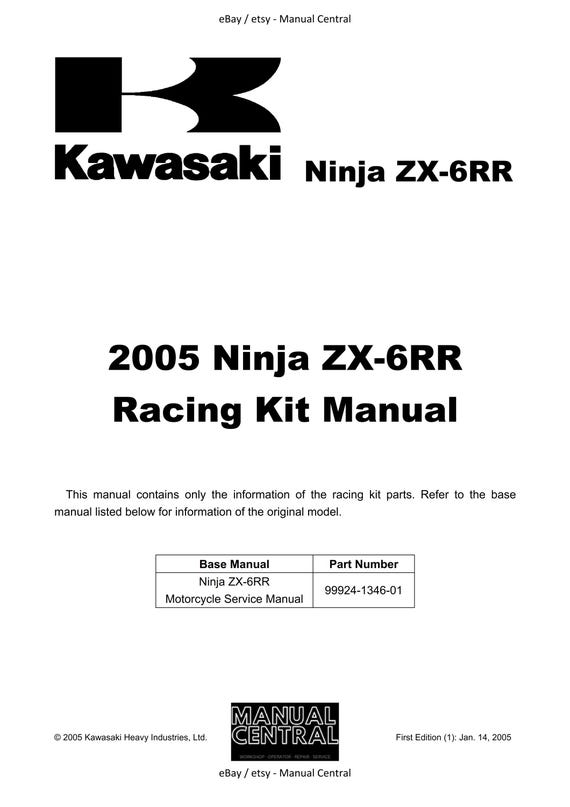 Kawasaki 2005 Ninja ZX-6RR - Racing Kit Manual