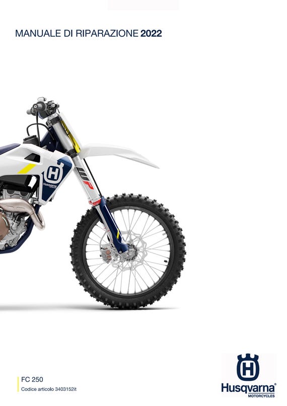 Italian Language - Husqvarna 2022 - FC 250 - Manuele Di Riparazione -  Service Workshop Repair Manual