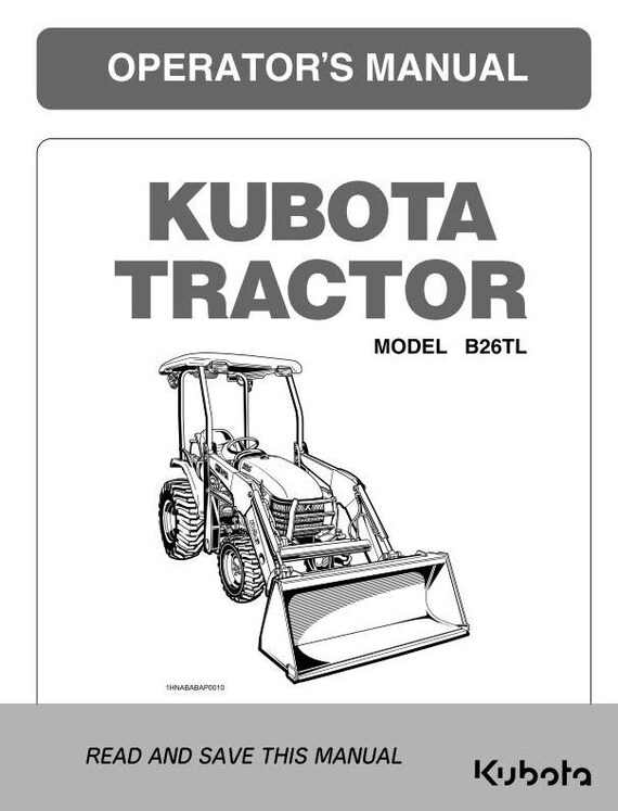 Kubota BT26L - Operator Manual