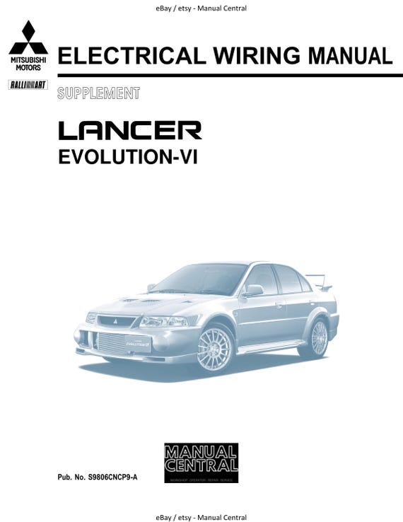 Mitsubishi Lancer Evolution Evo VI 6 - Supplement Electrical Wiring Diagrams