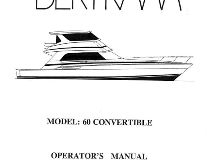Bertram 60 Convertiable - Owners Manual