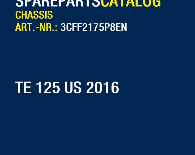 Husqvarna 2016 TE 125 US- Parts Manual Catalog