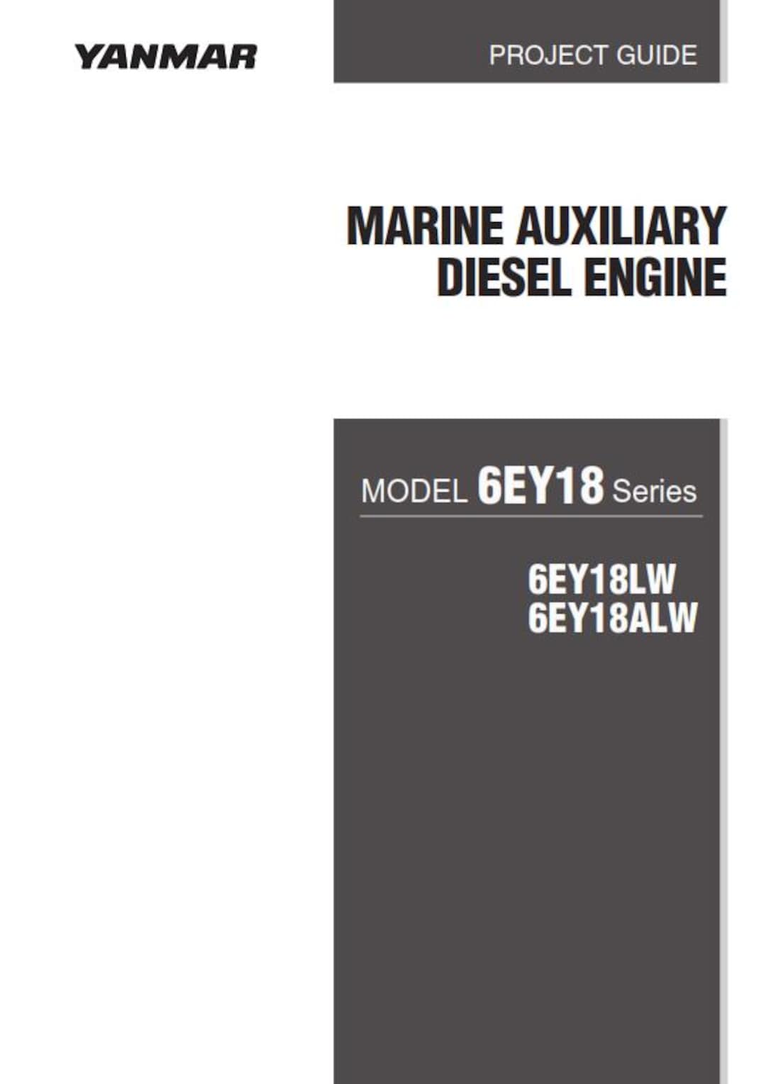 Yanmar Marine Auxiliary Diesel Engine - 6EY18 Series
