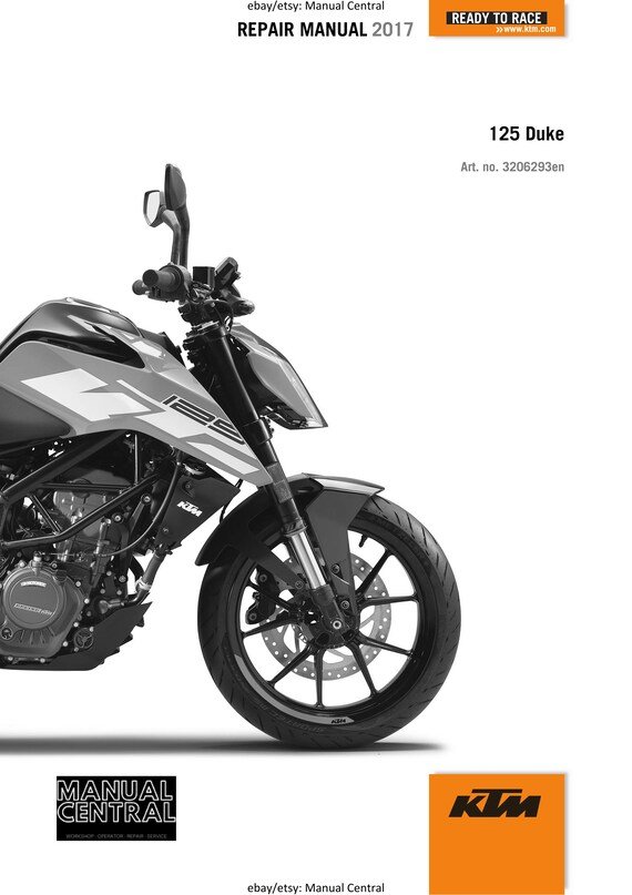 KTM 2017 - 125 Duke - Service Workshop Repair Manual