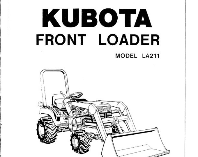 Kubota Front Loader - LA211 - Operator Manual