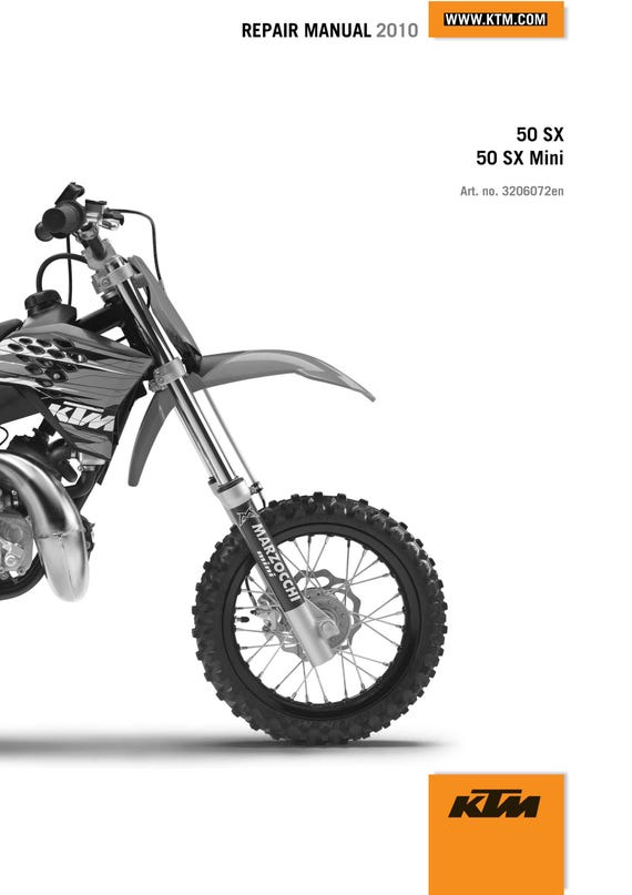 KTM 2010 - 50 SX Mini - Workshop Service Repair Manuals