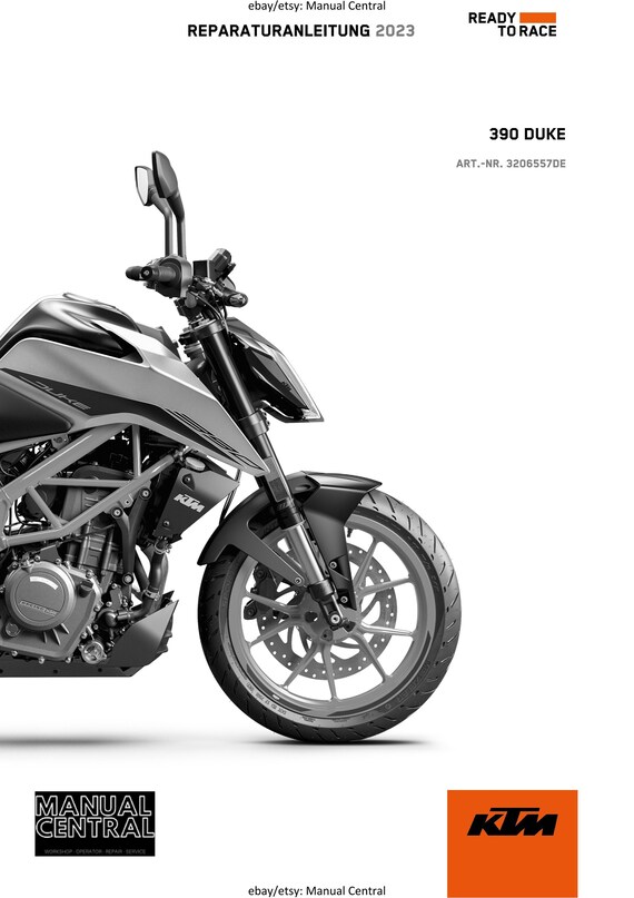German Language - KTM 2023 - 390 Duke - Reparaturanleitung - Service Workshop Repair Manual