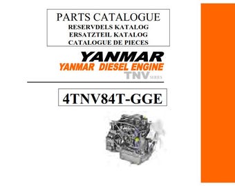 Motor Yanmar Diesel - Série TNV - Manual de peças 4TNV84T-GGE