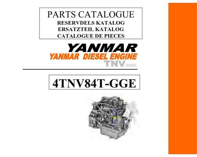 Yanmar Diesel Engine - TNV Series - 4TNV84T-GGE Parts Manual