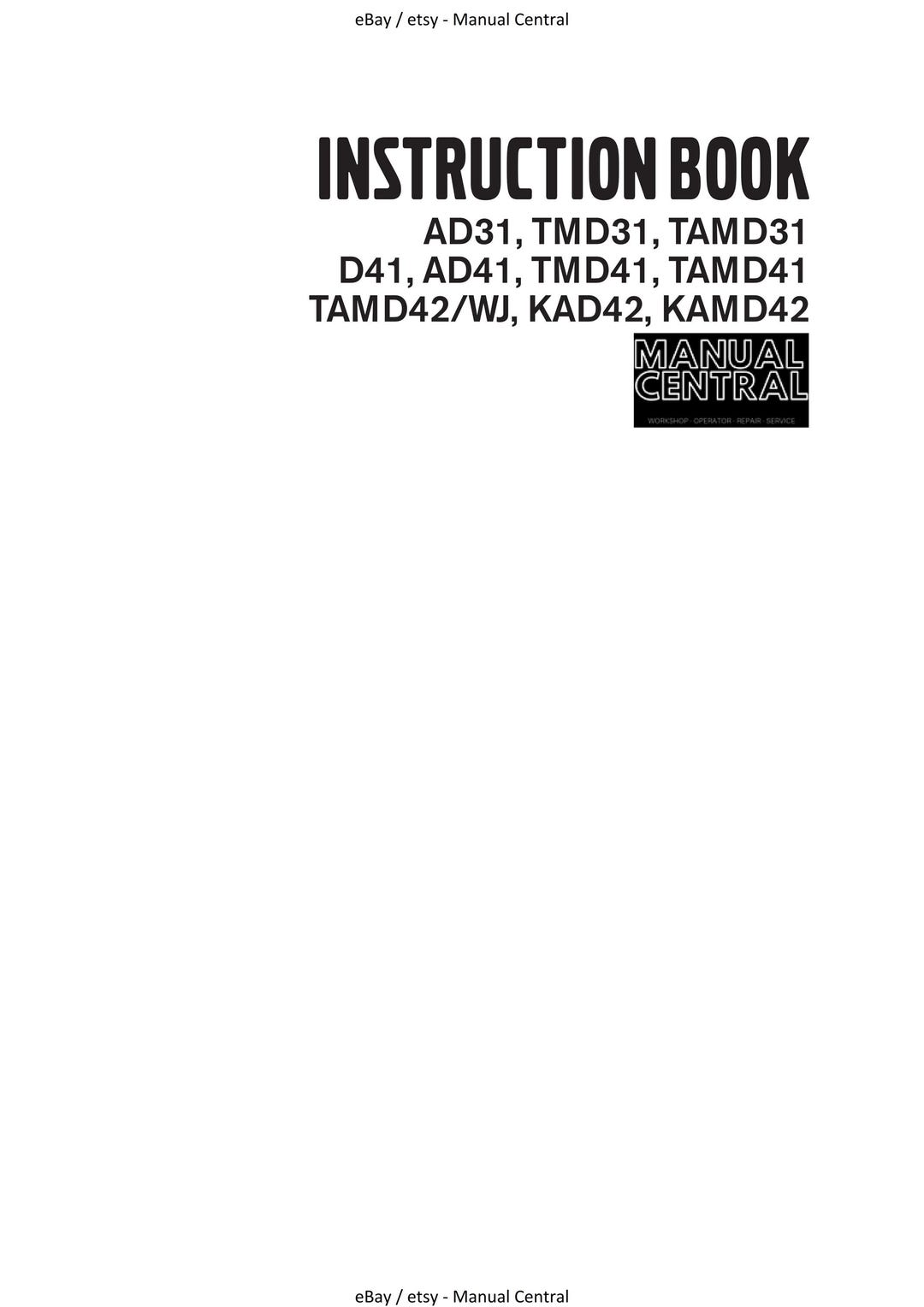 Volvo Penta - Instruction Book - AD31 TMD31 TAMD31 D41 AD41