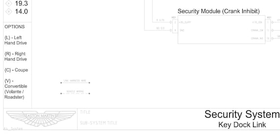 Aston Martin 2012 V8 Vantage - Security System - Key Dock Link - Circuit Wiring Diagram