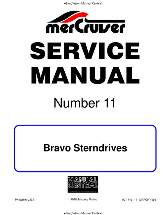 Mercury Mercruiser Service Manual 11 - Bravo Sterndrives