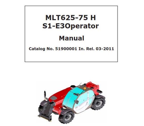 Manitou Operator Manual - MLT625-5 H S1-E3