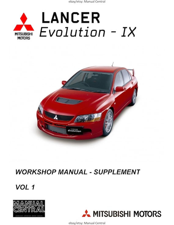 Mitsubishi Lancer Evolution Evo IX 9 - Supplement - Workshop Service Repair Manual