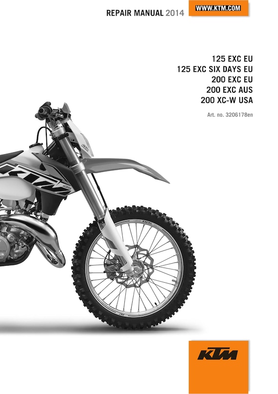 KTM 2014 - 125 200 Exc Six Days Xc-w - Service Workshop Repair Manual