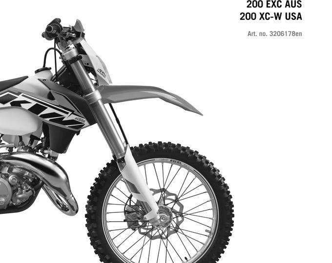 KTM 2014 - 125 200 Exc Six Days Xc-w - Service Workshop Repair Manual