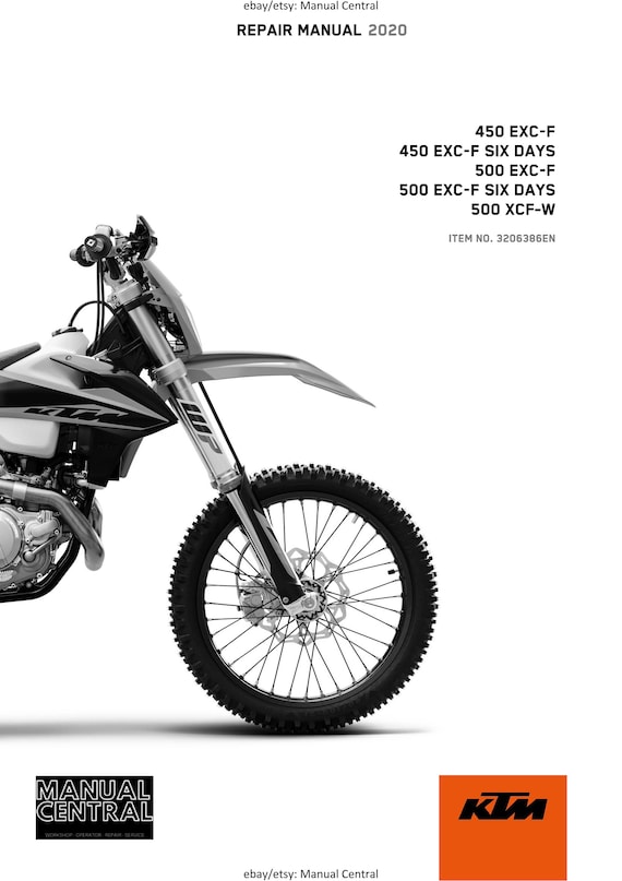 KTM 2020 - 450 500 Exc-f Six Days Xcf-w - Service Workshop Repair Manual