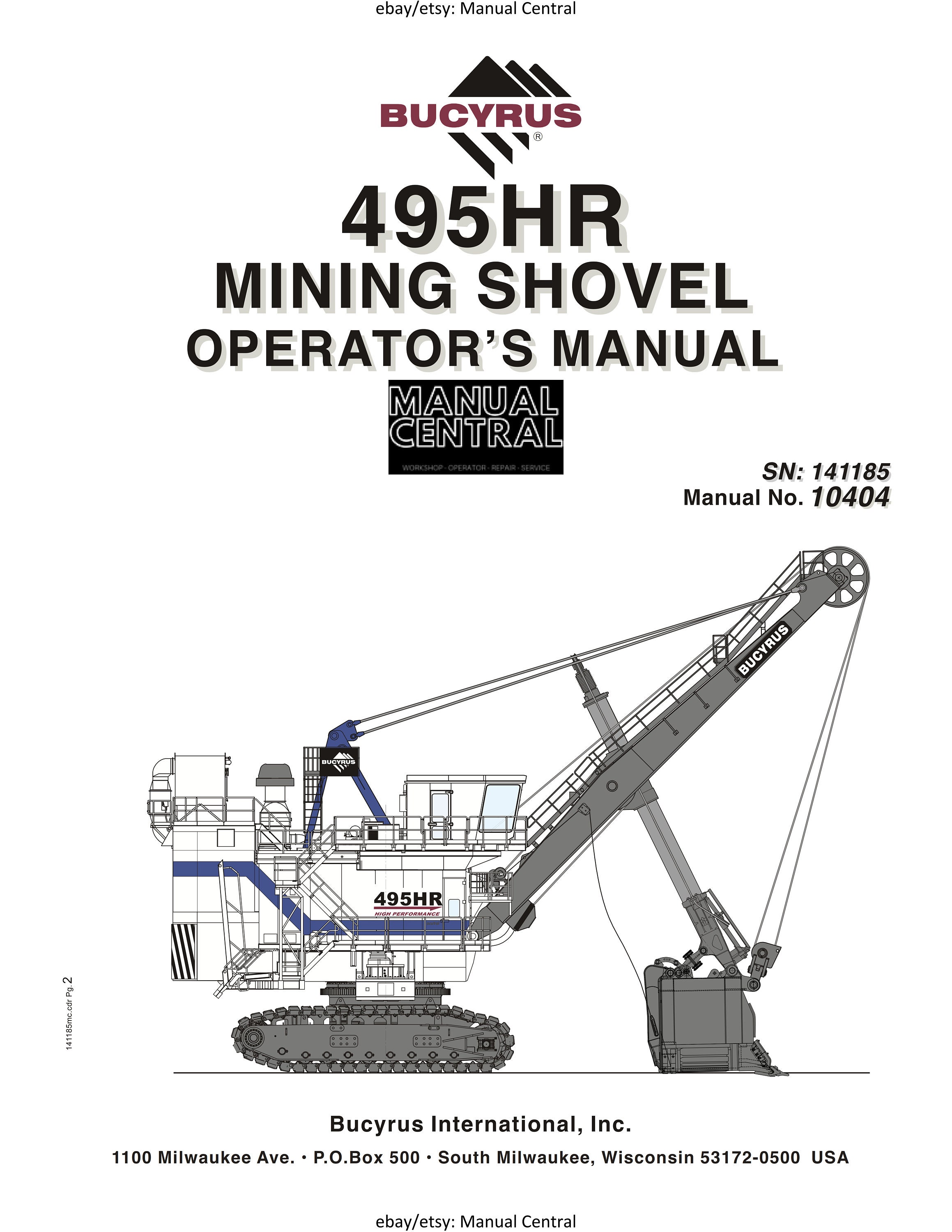 Bucyrus - 495HR Mining Shovel - Operator Manual - Etsy
