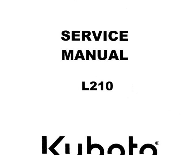 Kubota Tractor - L210 L 210 - Workshop Service Repair Manual