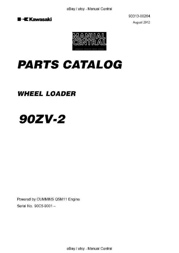 Kawasaki 90ZV-2 Wheel Loader - Part Catalog Manual