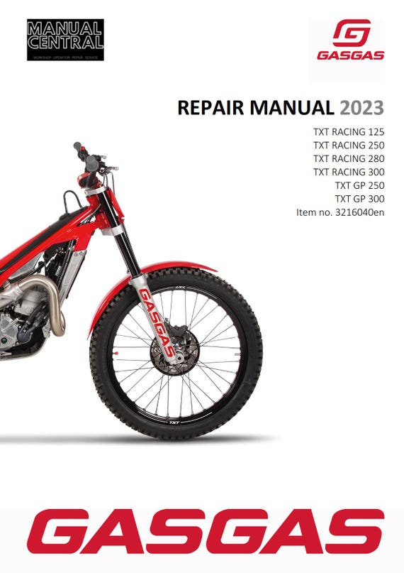 GasGas 2023 - TXT Racing Gp 125 250 280 300 - Service Workshop Repair Manual