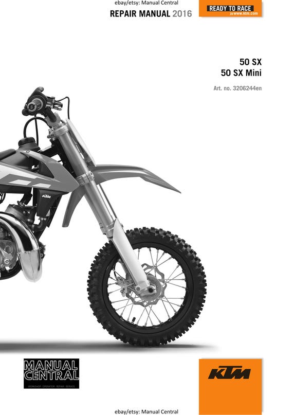 KTM 2016 - 50 SX Mini - Service Workshop Repair Manual