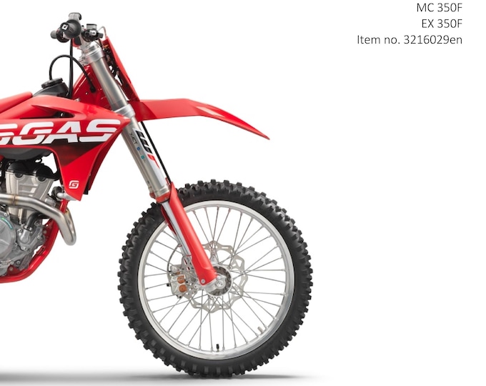 GasGas 2023 - MC EX 350F - Service Workshop Repair Manual