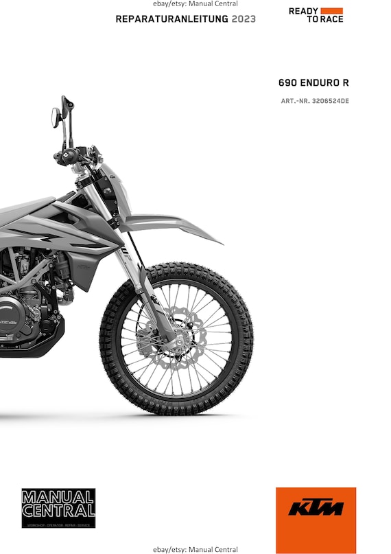 German Language - KTM 2023 - 690 Enduro R EU Edition - Reparaturanleitung - Service Workshop Repair Manual
