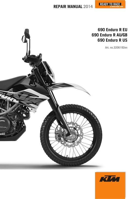 KTM 2014 - 690 Enduro R - Service Workshop Repair Manual