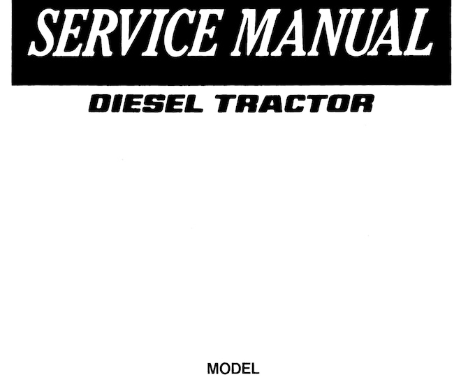 Yanmar Diesel Tractor - YM169 YM169D - Service Workshop Repair Manual
