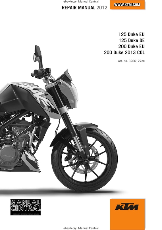 KTM 2012 - 125 200 Duke - 2013 Col - Service Workshop Repair Manual