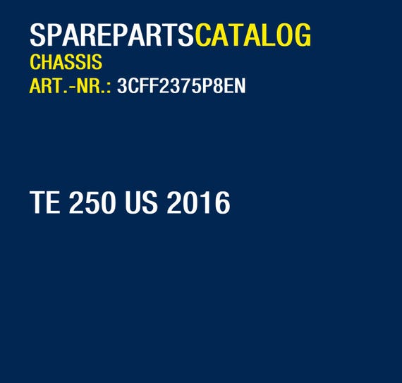 Husqvarna 2016 TE 250 US- Parts Manual Catalog