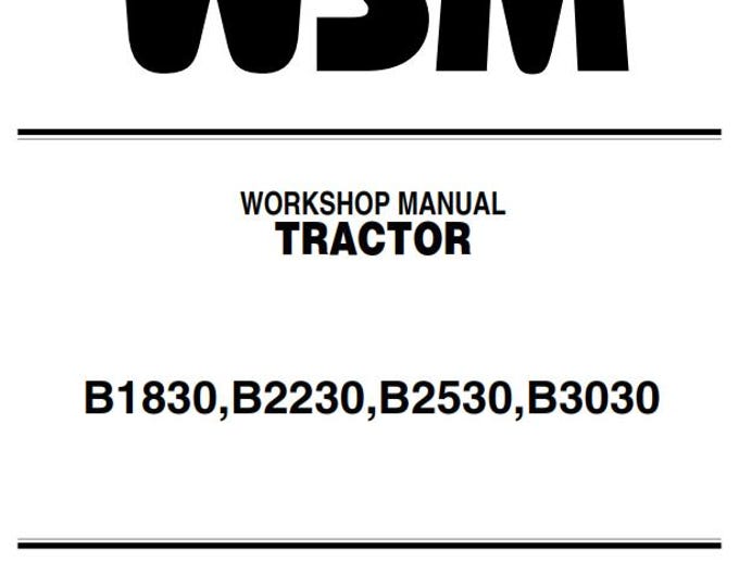 Kubota Tractor - B1830 B2230 B2530 B3030 - Workshop Service Repair Manual - 2007 Edition