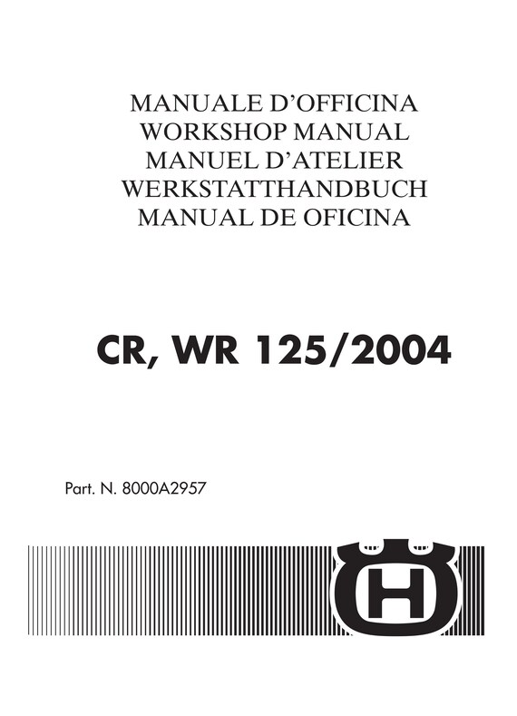 Husqvarna 2004 -CR WR 125 - Service Workshop Repair Manual