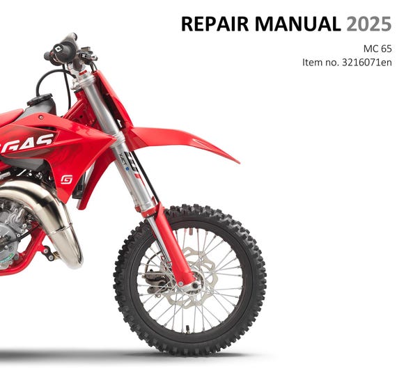 GasGas 2025 - MC 65 - Service Workshop Repair Manual