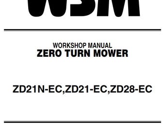 Kubota - ZD21N-EC ZD21-EC ZD28-EC Zero Turn Mower Workshop Service Repair Manual