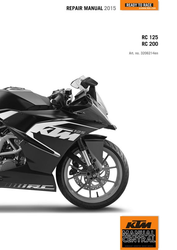 KTM 2015 - RC 125 200 - Service Workshop Repair Manual