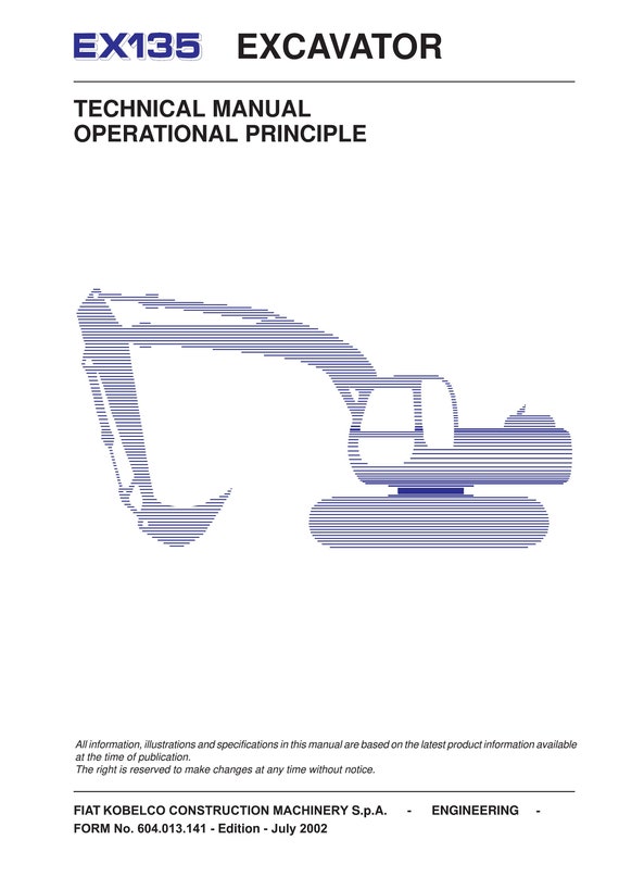 Fiat Kobelco - EX135 Excavator - Technical Manual - Operational Principle