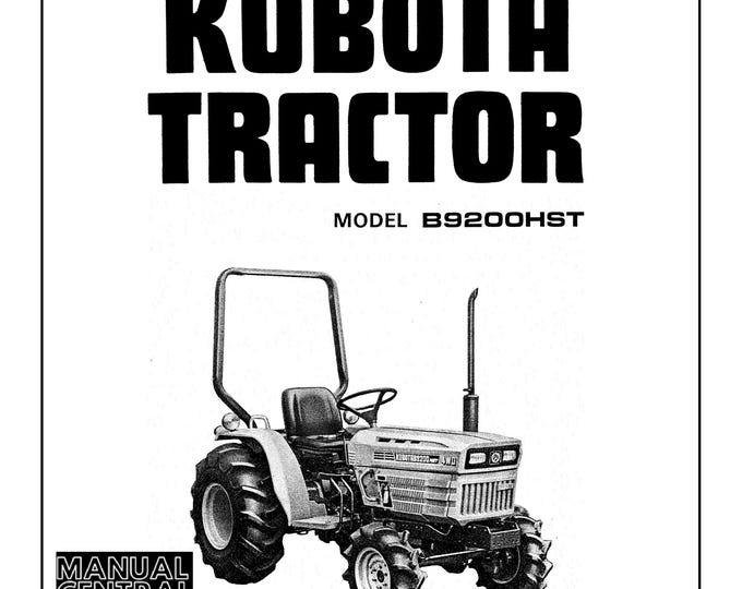 Kubota Tractor - B9200 B9200HST Operator Manual