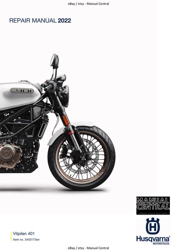 Husqvarna 2022 - Vitpilen 401 - Service Workshop Repair Manual